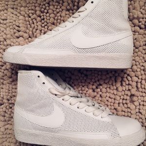 White Nike Blazers